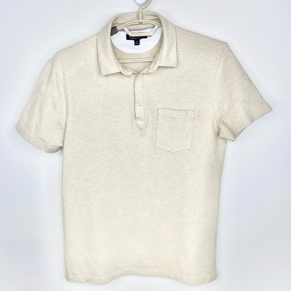 [Banana Republic] Men’s Medium Performance Pique Polo - Hazelnut Ecru - Picture 1 of 3